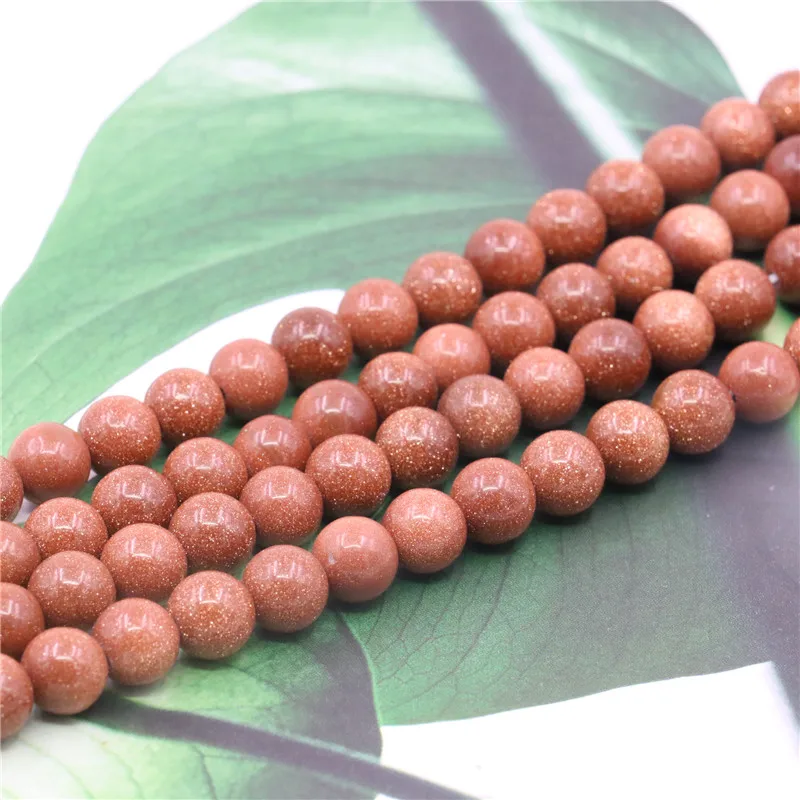 Горячая Распродажа натуральный камень золотой песок 4/6/8/10/12 мм круглые бусины Для