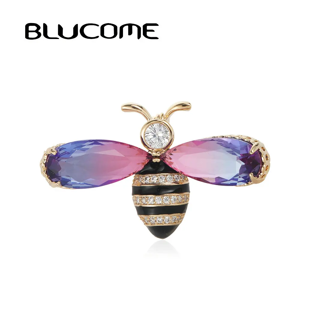 Blucome Милая брошь в виде насекомых, летающая пчела, детская одежда для девочек, аксессуары, кубический циркон, эмаль, броши в виде животных, подарки на день рождения, ювелирные изделия