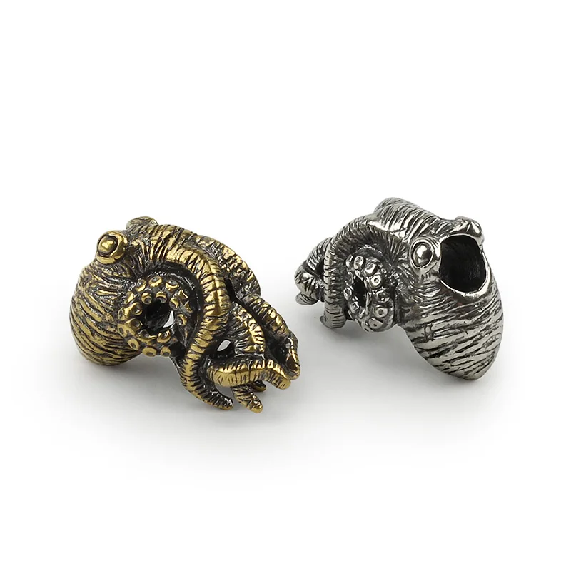 Осьминог нож бусины латунные кальмар Зонт веревка подвеска винтажные медные