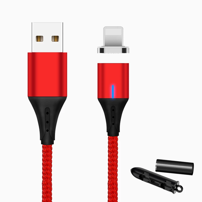 red for apple plug SUNPHG мобильного телефона 3A Магнитный кабель Зарядное устройство 2 м микро Тип usb C кабель для передачи данных для iPhone x samsung S8 S9 huawei Быстрая зарядка 3,0 - Цвет: red for apple plug