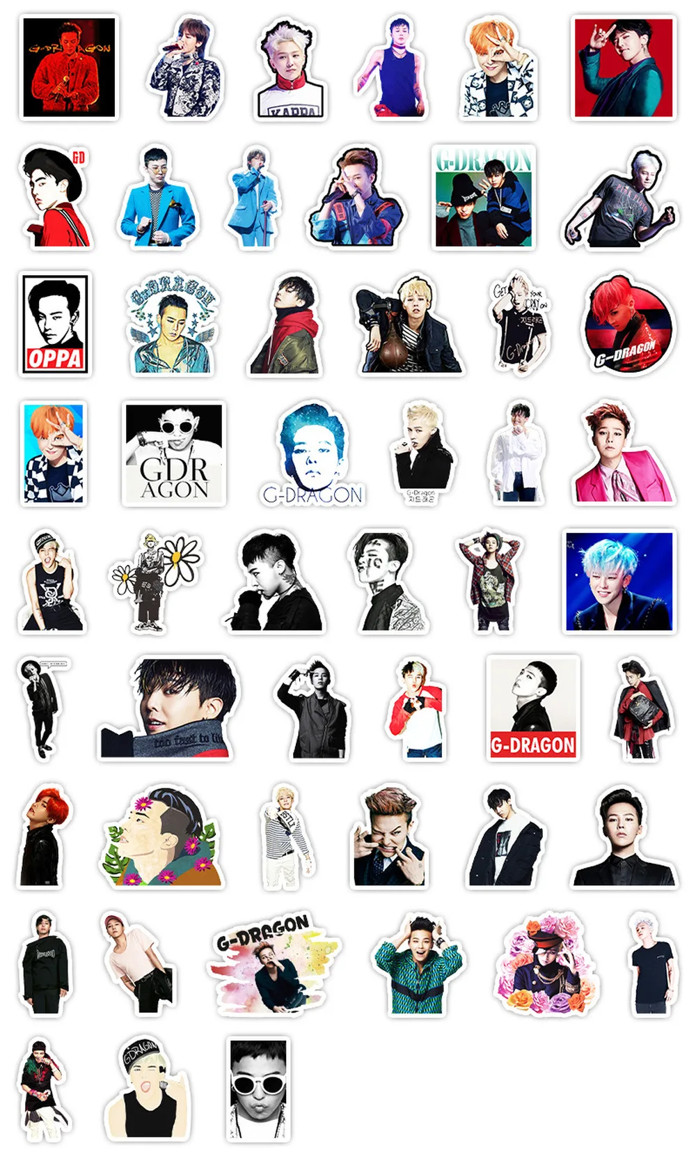 

10/51Pcs Cute Self-made GD Superstar idol BIGBANG Scrapbooking Stickers Decorative Sticker DIY Photo Albums 2021