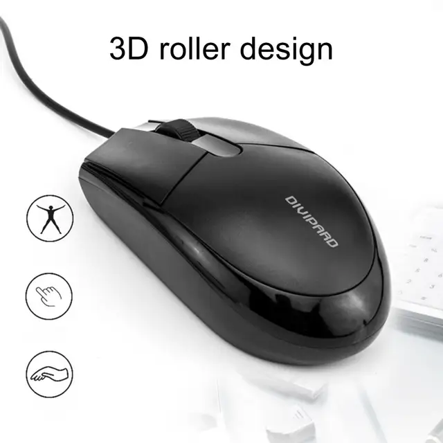 Universal USB Wired Mouse for Business Home Office Gaming Optical 1200DPI Mouse for PC Laptop 1.5M Cable USB Mice 6