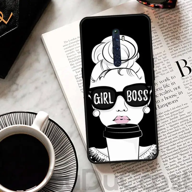 

Girl Boss Pink Women Cartoon For OPPO R11 11S plus RENO 2Z R15pro R17pro Realme 2 3 3 5 5pro C2