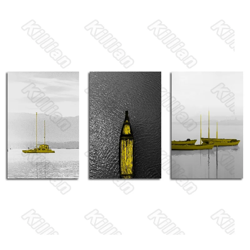 

Landscape Style Gold Bus Frameles Poster Home Residential Bedroom Decoration Living Room Sea Canvas Painting Hd Print Fresco