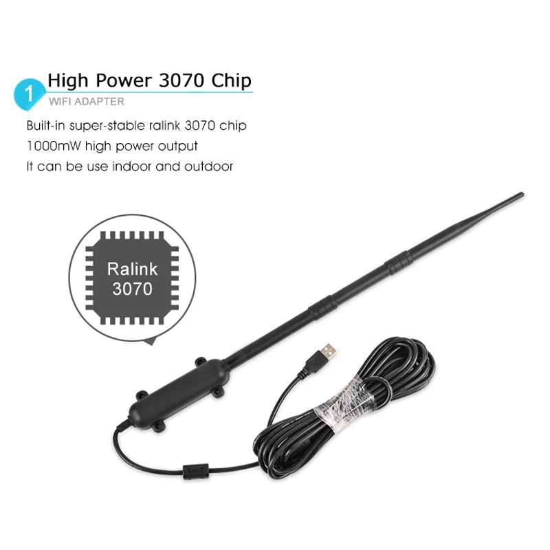 high power 1000m outdoor wifi adapter wifi antenna 802 11bgn signal amplifier usb 2 0 wireless network card receiver free global shipping