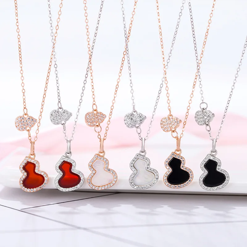 

High quality 1:1 original TIF sterling silver 925 classic elegant rose gold gourd pendant necklace for ladies