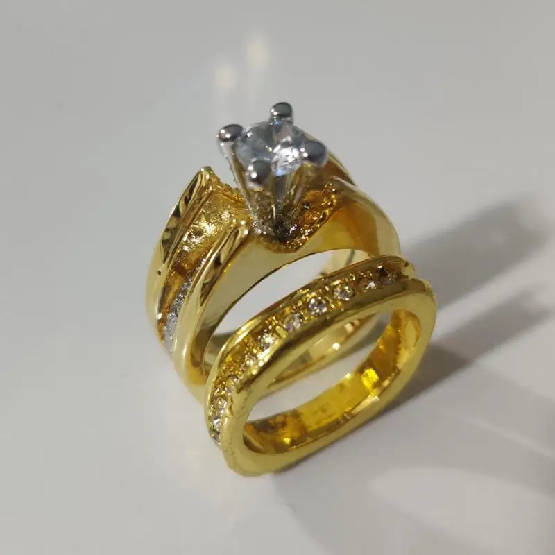 18K из плотной ткани желтого цвета бело-золотые кольцо с сапфиром Оптовая продажа