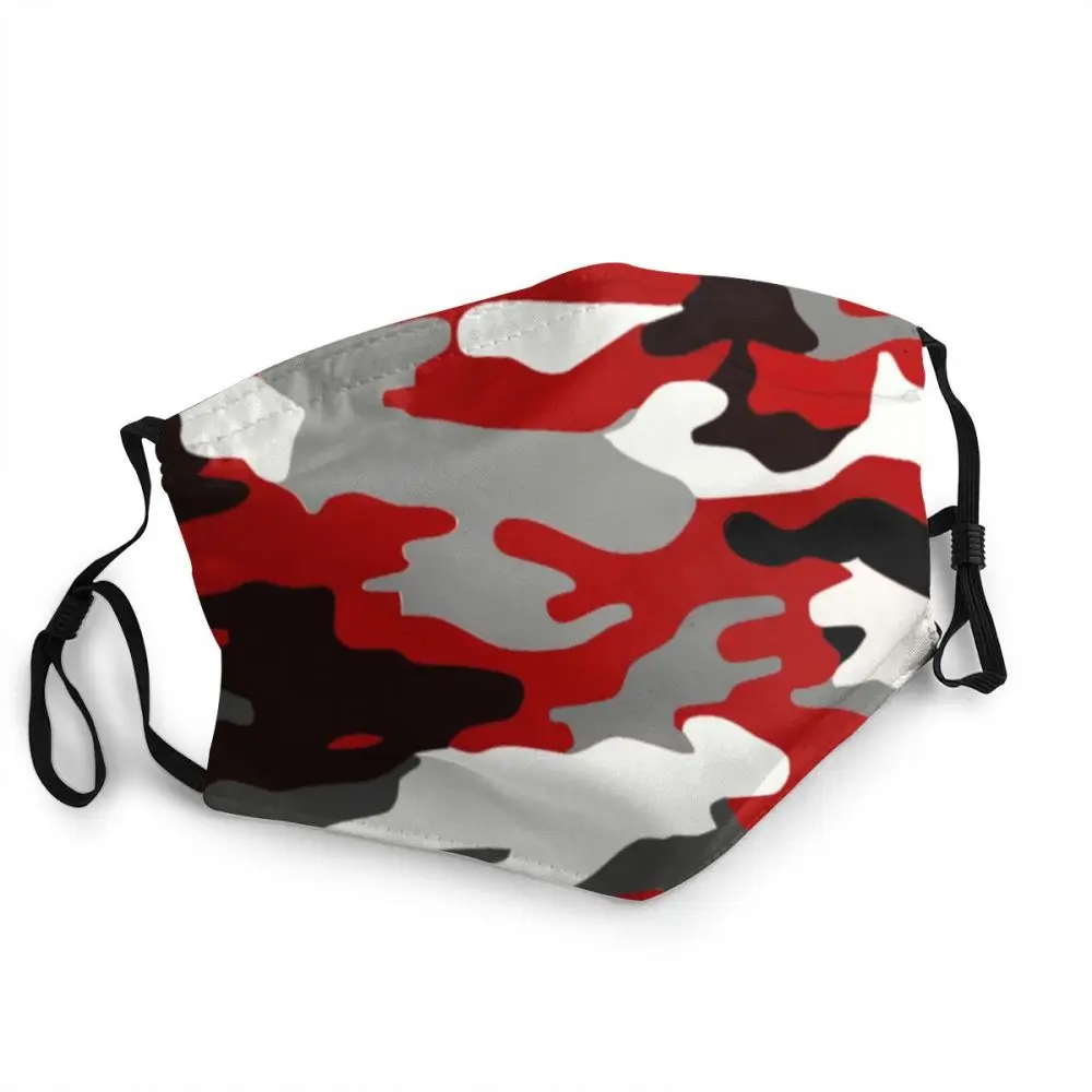 

Red Camo Non-Disposable Unisex Adult Mouth Face Mask Army Military Camouflage Anti Haze Dustproof Protection Cover Mouth-Muffle