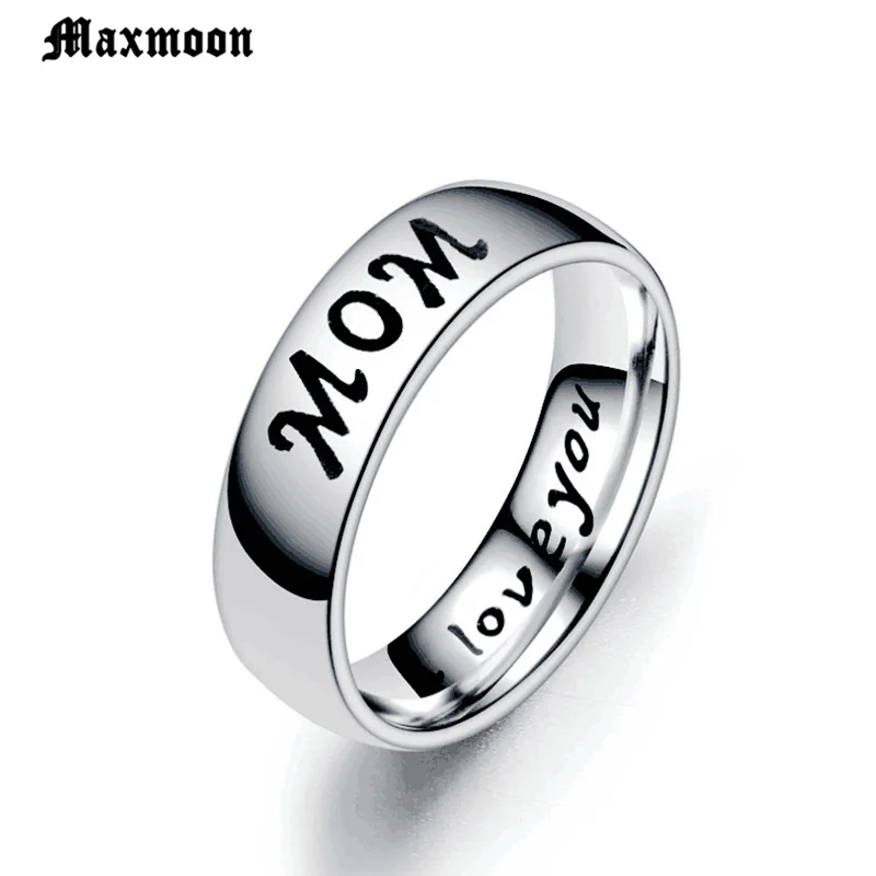 Maxmoon антиаллергенное кольцо из нержавеющей стали кольца для папы и мамы подарок