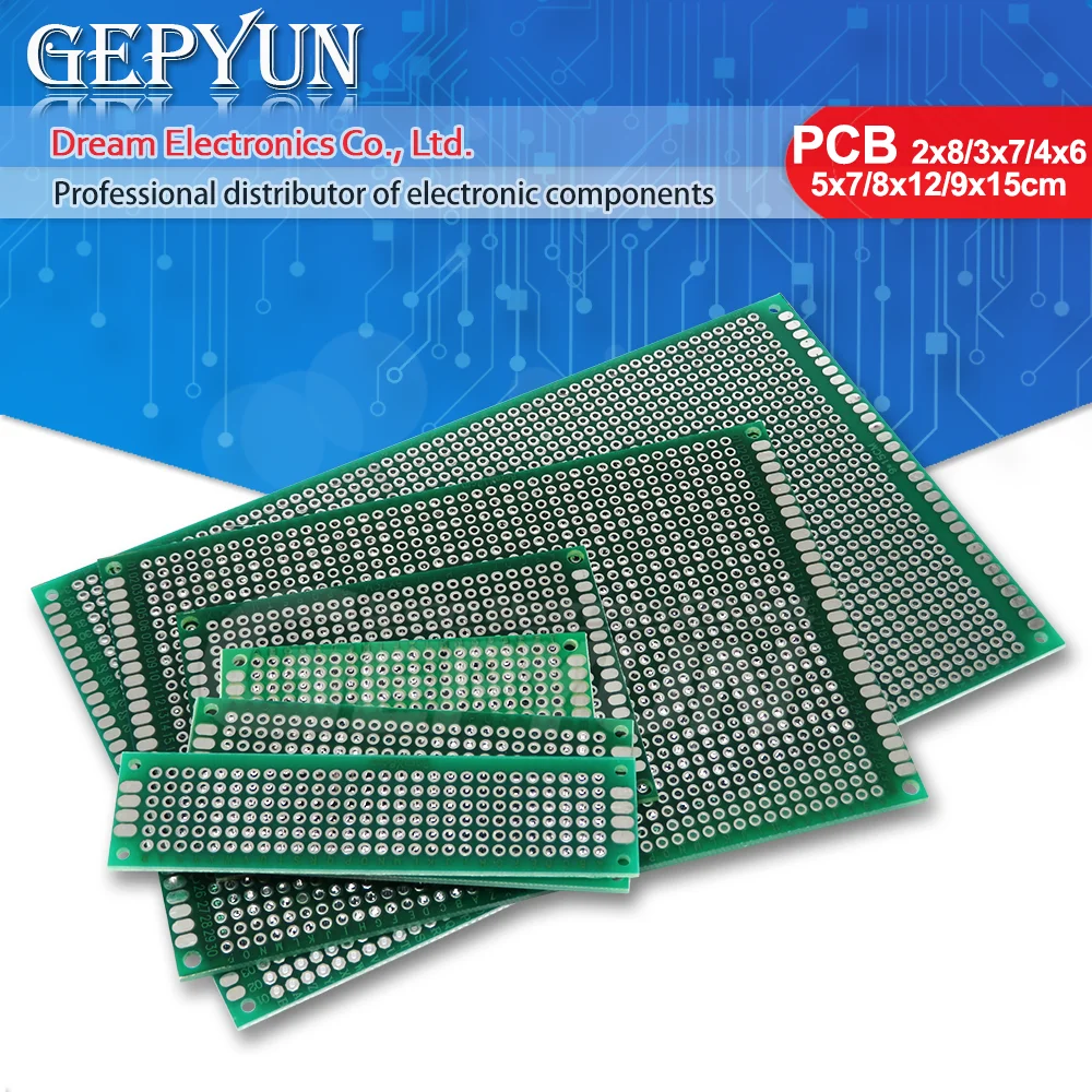 

5pcs/lot PCB Board protoboard 2x8 3x7 4x6 5x7 8x12 9x15cm Double Side Prototype Diy Universal Printed Circuit