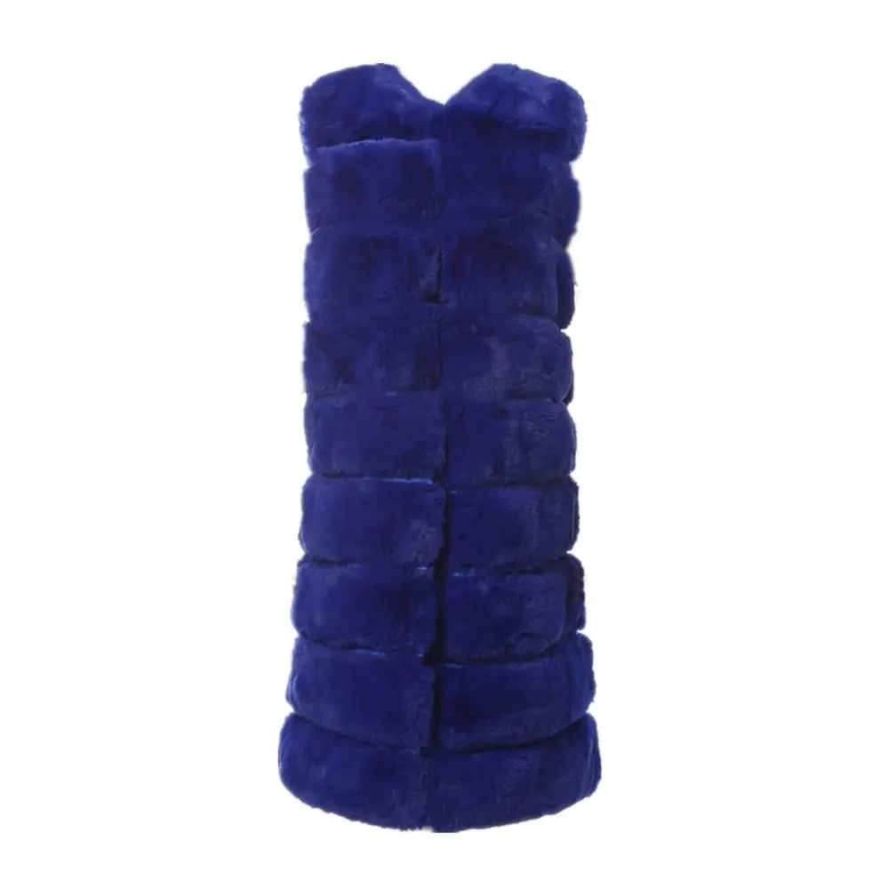 

Жилет женский из искусственного меха кролика, Осень-зима