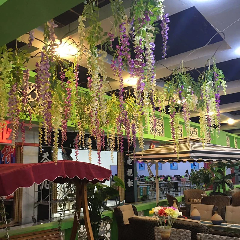 Искусственная Глициния садовый цветок растение лоза свадебное украшение для