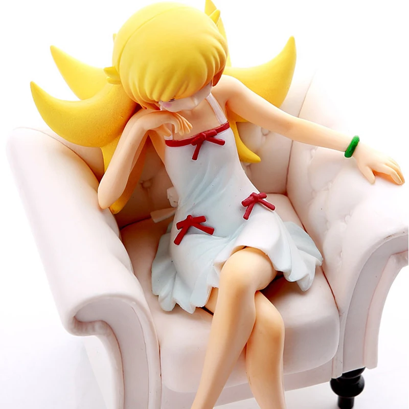 

12cm Story Series Oshino Shinobu Action Figure Anime Seat Sofa Sitting Posture PVC Collection Model Dolls Toys for Boys Gifts