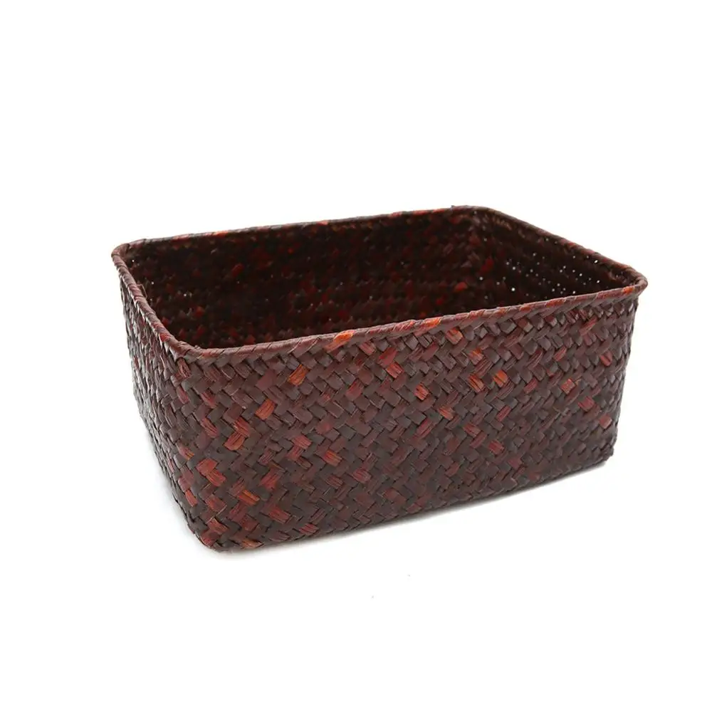 

Planter Basket Handmade Straw Dried Flower Fruit Pot Basket Rattan Box Candy Earphone Organizer Seagrass Belly Garden Decor Pot