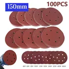 Шлифовальные диски 6 дюймов 100 мм, 150 шт., Зернистость 40-800