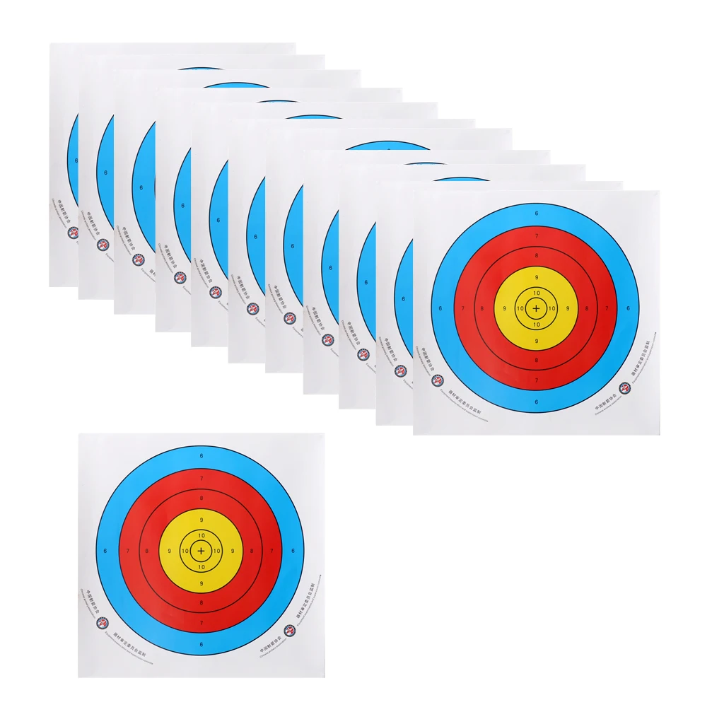 12 Pieces Paper Targets Target Shooting Paper Archery Replacement Accessories for Recurve Bow Longbow