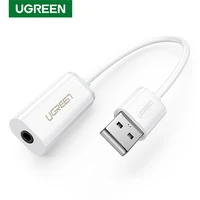 ugreen sound card external 3 5mm usb adapter usb to headphone speaker audio interface for laptop pc computer ps4 usb sound card