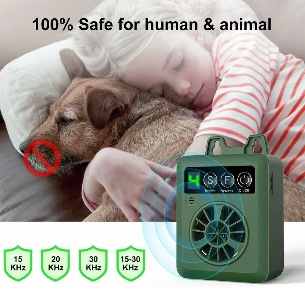 

Pet Dog Ultrasonic Bark Control Device Anti Barking Stop Rechargeable LED Repeller Outdoor IndoorStop No Bark Training Device