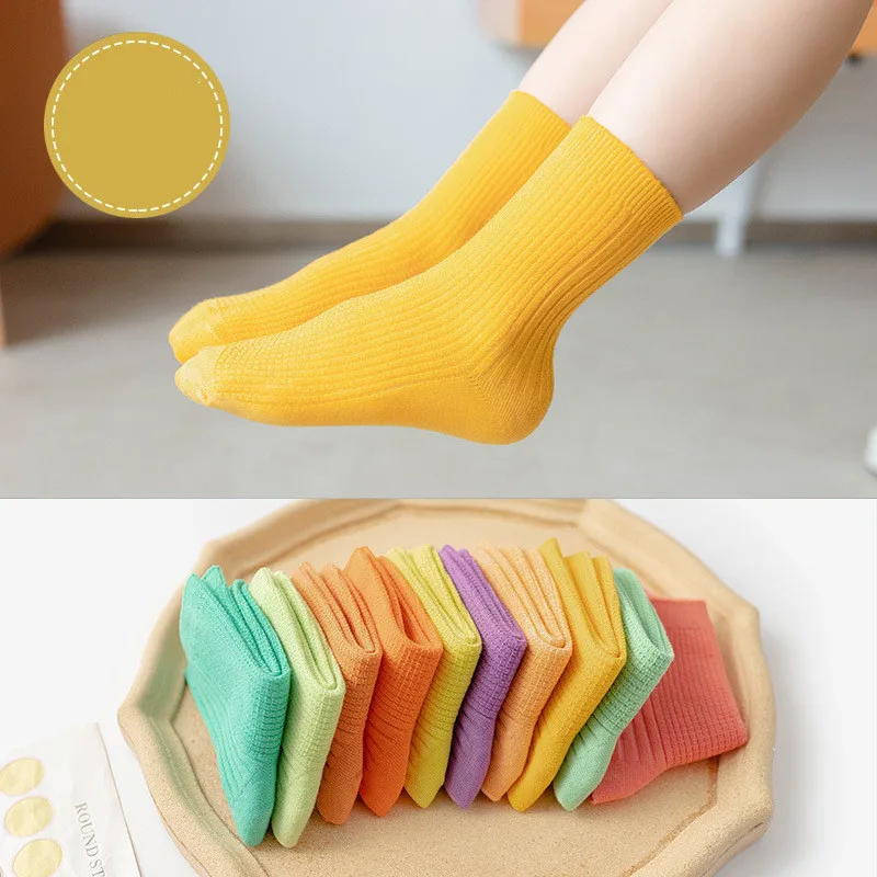 1 пара однотонные хлопковые носки для мальчиков и девочек|Носки| |