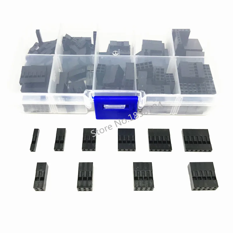 130 шт набор Dupont с коробкой 1 P/2 P/3 P/4 P/5 P/6 P/2*2/2*3/2*4/2 * 5Pin корпус пластиковый терминал