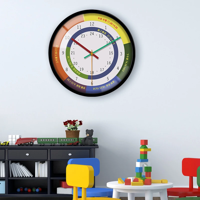 Креативные настенные часы для детей бесшумные кухонные с мультипликационным