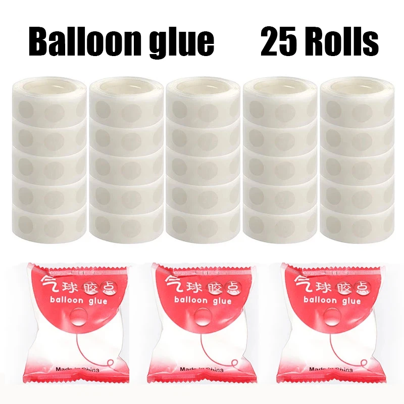 

2500pcs (25 Rolls) Glue Point Clear Balloon Glue Removable Adhesive Dots Double Sided Dots Glue Tape for Balloons Wedding Decors