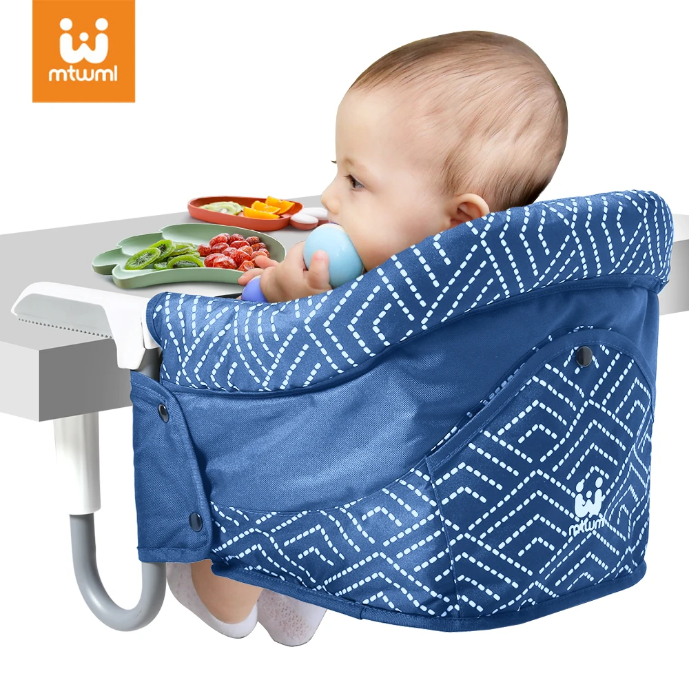 

MTWML Portable Baby Highchair Baby Seat For Table Foldable Feeding Chair Seat Booster Safety Belt Harness Dinning Hook on Chair