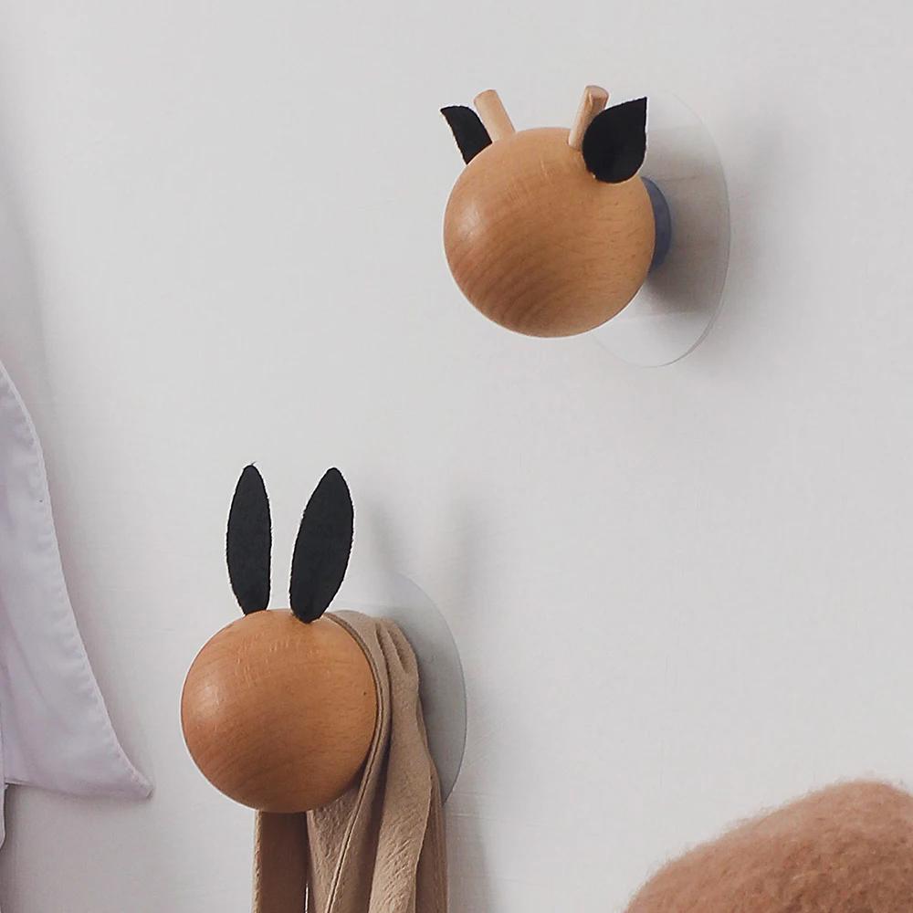 Крючок с животными Круглый забавный абстрактный животное уши настенный крючок