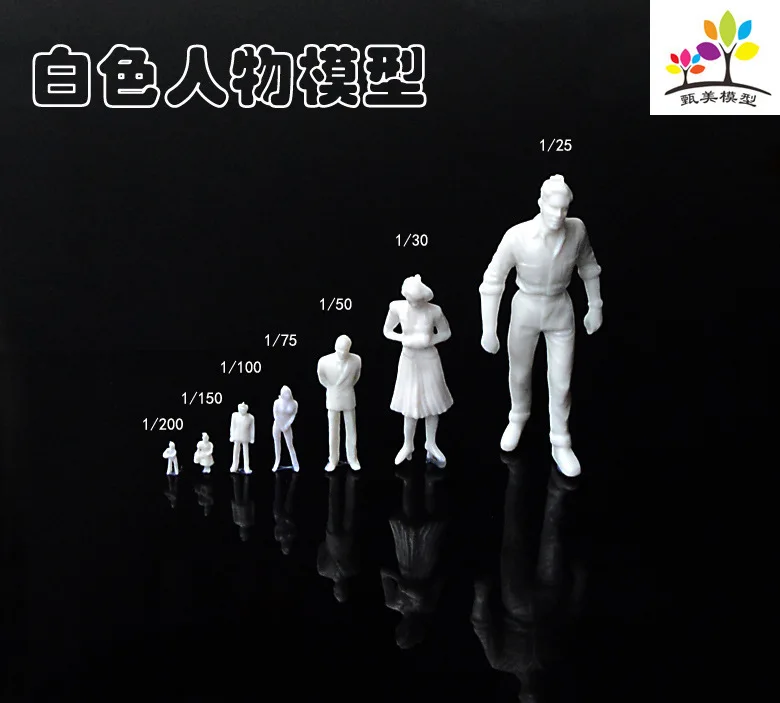 

1/50-1/200 ABS Model Miniature White Figures Architectural Model Human Model ABS Plastic People