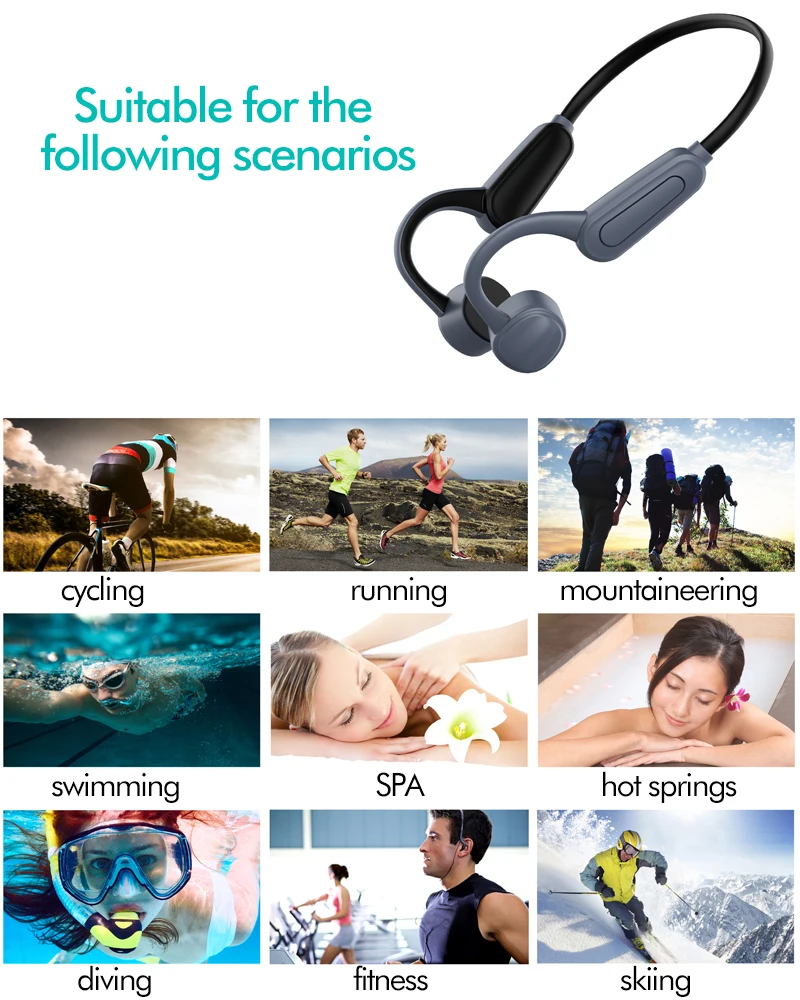 bluetooth 5 0 headset swimming 16g ram mp3 bone conduction sports headphone ipx8 water proof wireless earphone for all phones k8 free global shipping