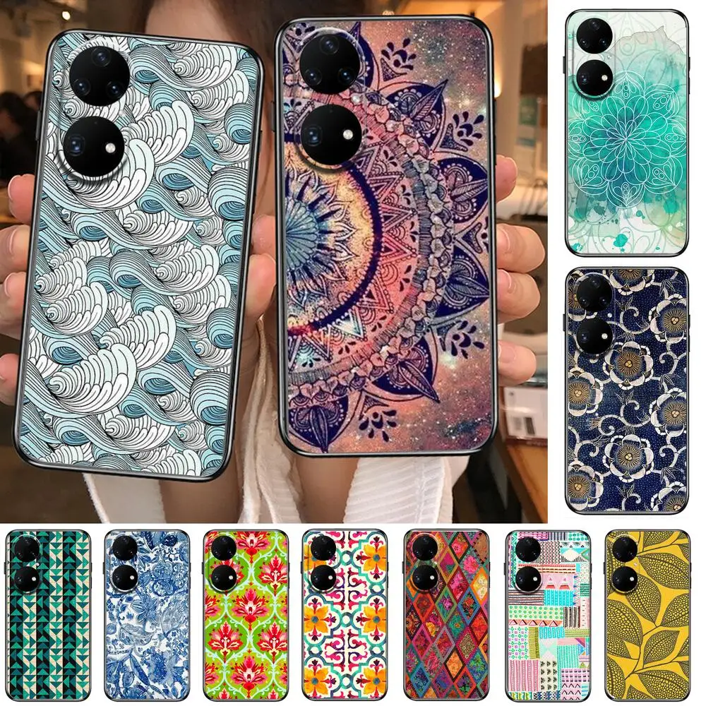 

Hot Art Flowers Banana Leaf Phone Case For Huawei p50 P40 p30 P20 10 9 8 Lite E Pro Plus Black Etui Coque Painting Hoesjes comic