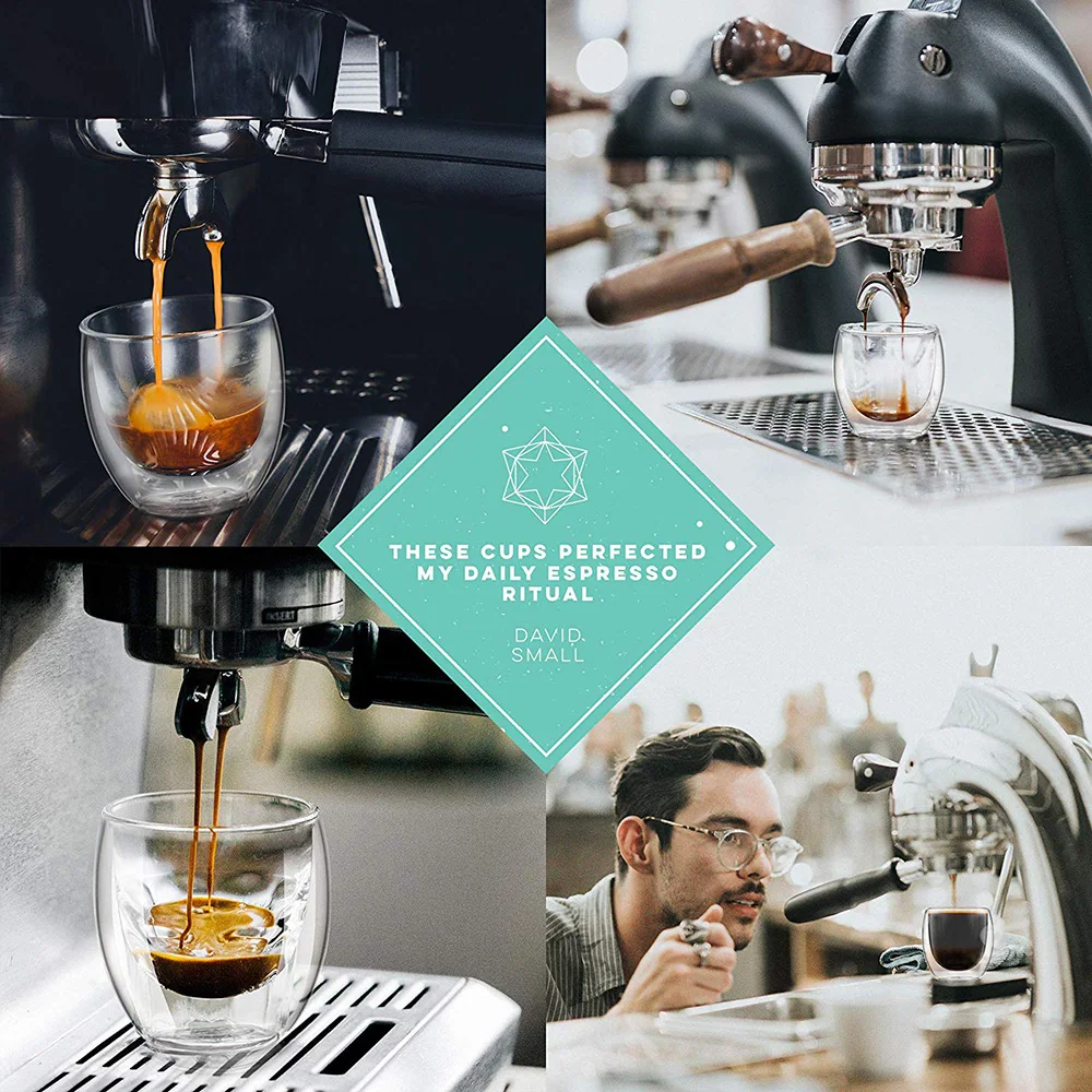 Новый 1/4/6 шт двойной настенный стеклянный стакан для кофе эспрессо 80 мл/250 мл/350