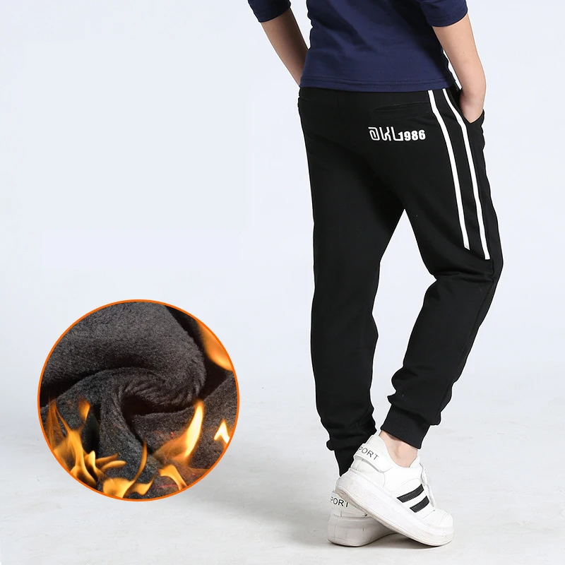 Штаны для мальчиков подростков хлопковые утепленные детские брюки спортивные