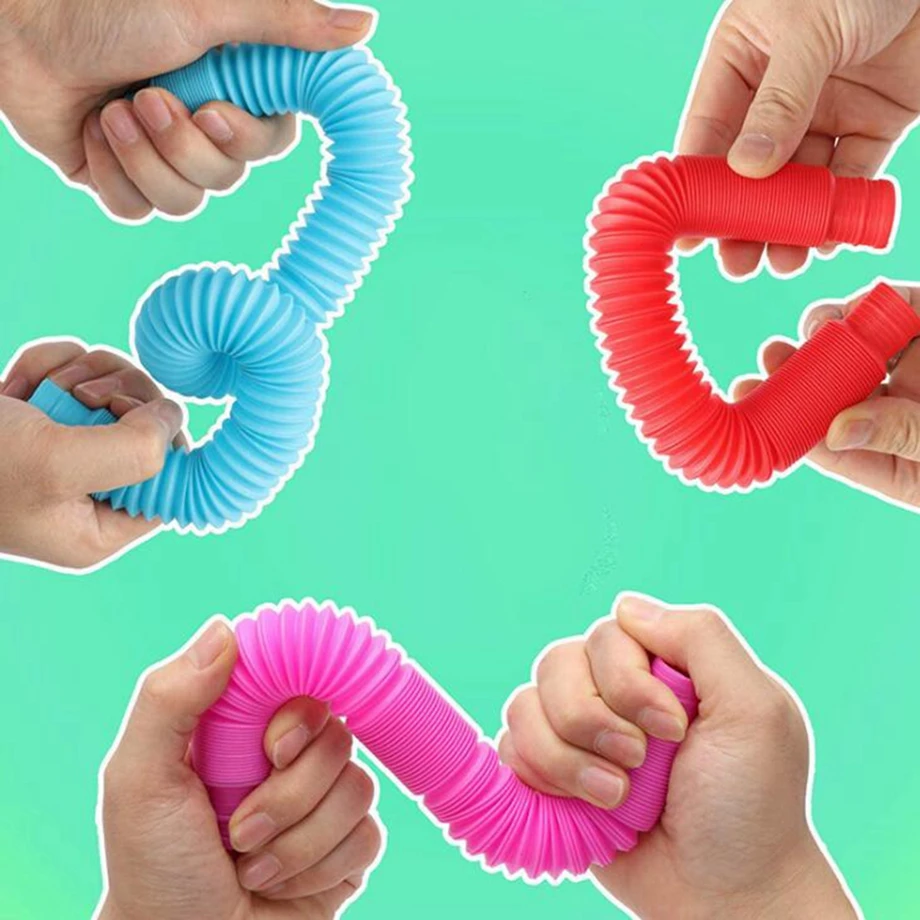Juguetes m&aacute;gicos de pl&aacute;stico con forma de tubo para ni&ntilde;os, Juguetes Divertidos de c&iacute;rculo para el desarrollo temprano, educativo, plegable-1