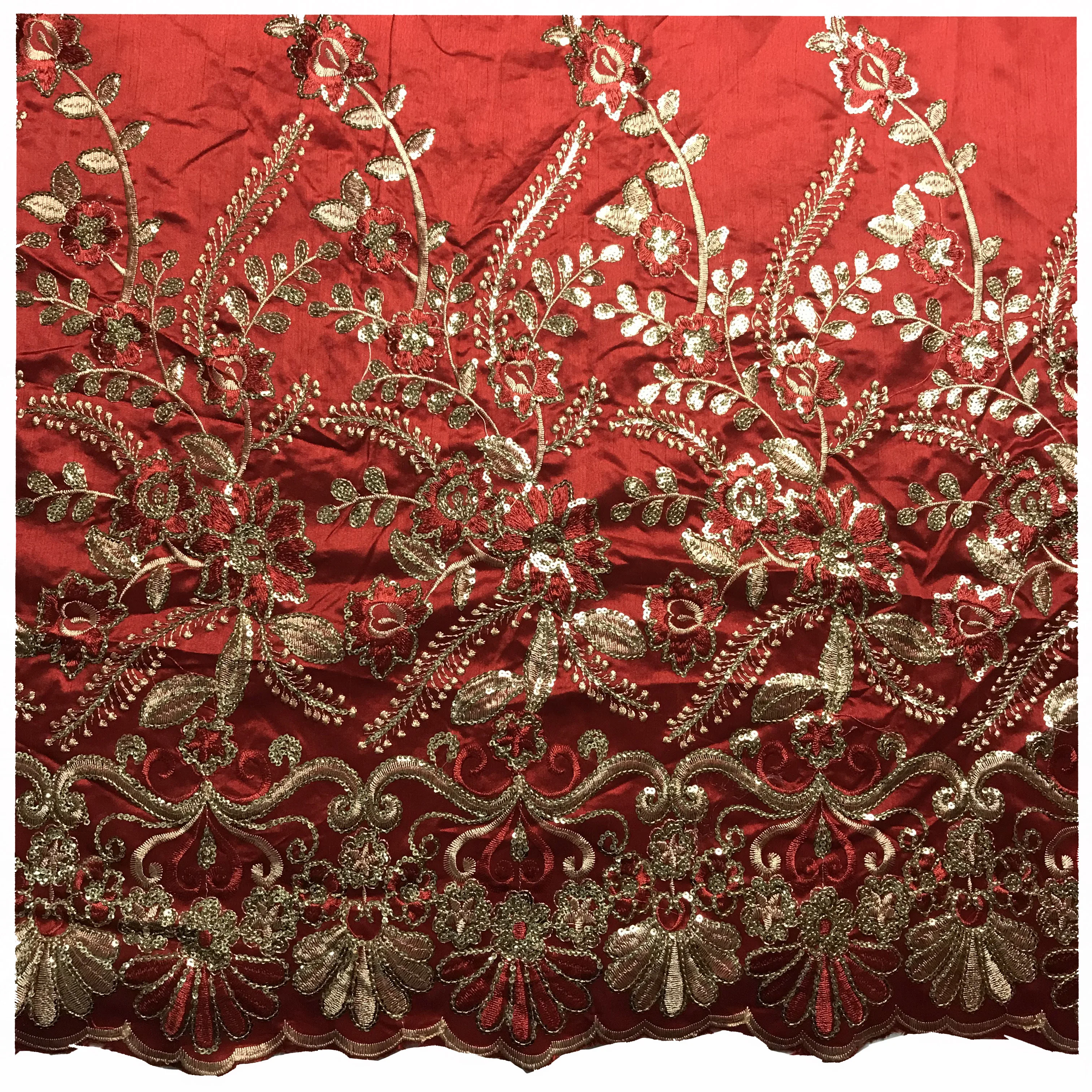 Новое поступление 5 ярдов красное нигерийское кружево 2020 африканские блестки