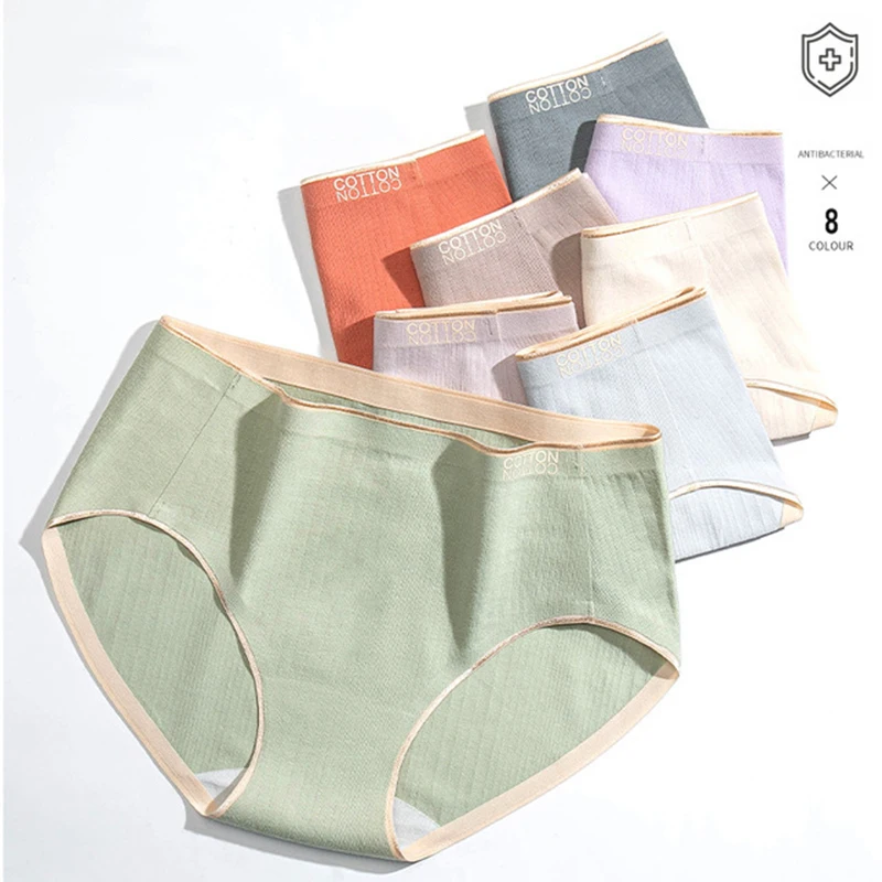 

Women's Cotton Crotch Underwear Seamless Soild Color Panties Skin- friendly Woman Lingerie Briefs Panties