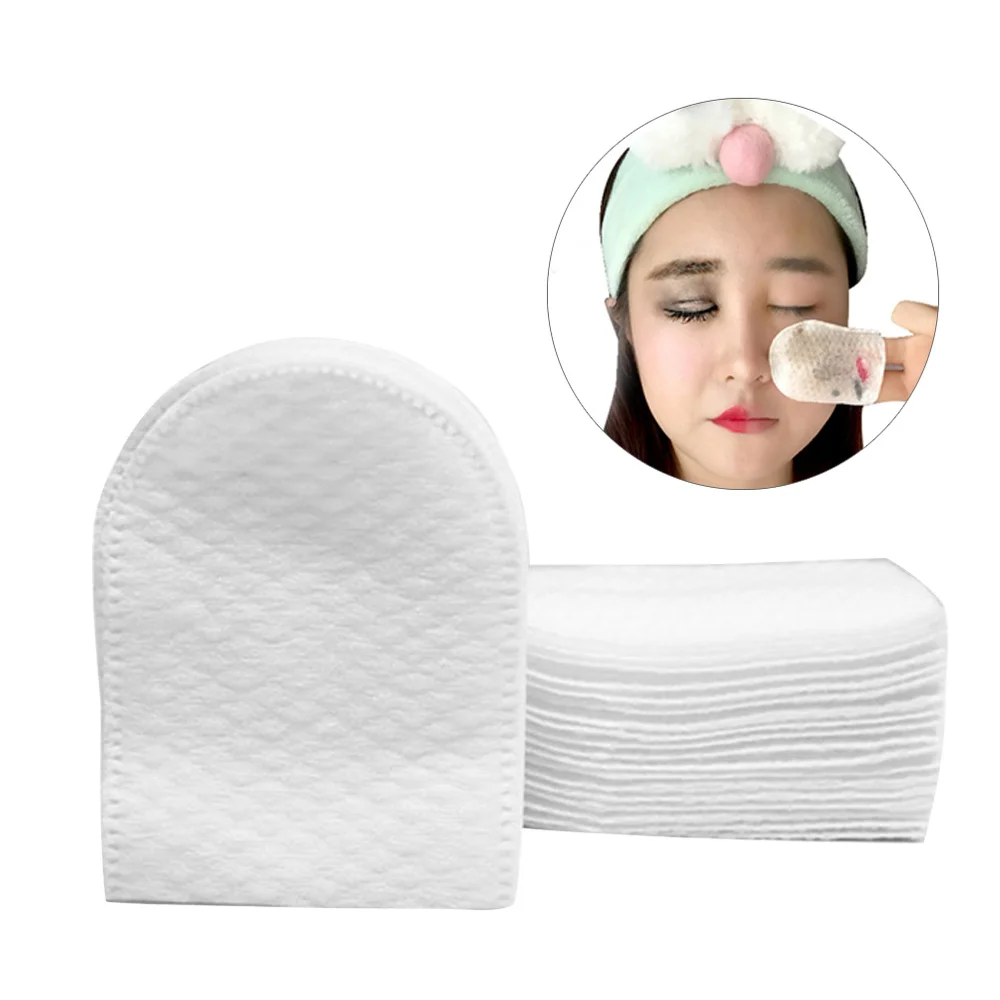 

240pcs U-shaped Pocket Cotton Pad Makeup Facial Cotton Pads Cosmetic Pad with Storage Box for Face Make Removing