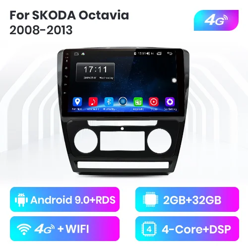 2-32GB for 4G Junsun V1 2G+ 32G Android 9,0 DSP для SKODA Octavia 2 2008-2013 автомобильный Радио Мультимедиа Видео плеер навигация gps RDS 2 din dvd - Цвет: 2-32GB for 4G