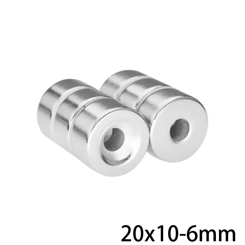 Сильный цилиндр редкоземельный магнит с потайной головкой 2 ~ 50 шт. 20x10 мм