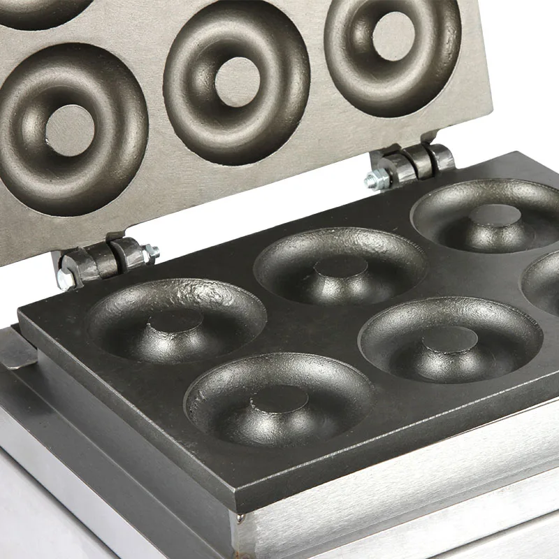 

220V Non-Stick Commercial Electric Sweet Donut Machine 6pcs Doughnut Fryer Waffle Maker 6 Grids Donut Maker EU/AU/US/BS Plug