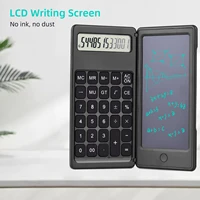 foldable calculator 6 inch lcd writing tablet digital drawing pad 12 digits display with stylus pen erase button lock function