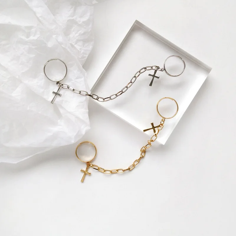 Винтажное кольцо в стиле хип хоп панк металлическое с поперечным кольцом