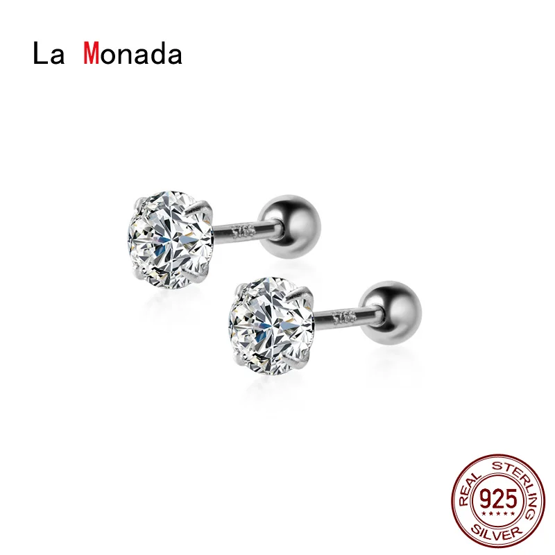 

Женские серьги-гвоздики La Monada, элегантные серьги-гвоздики из стерлингового серебра 925 пробы, ювелирное изделие