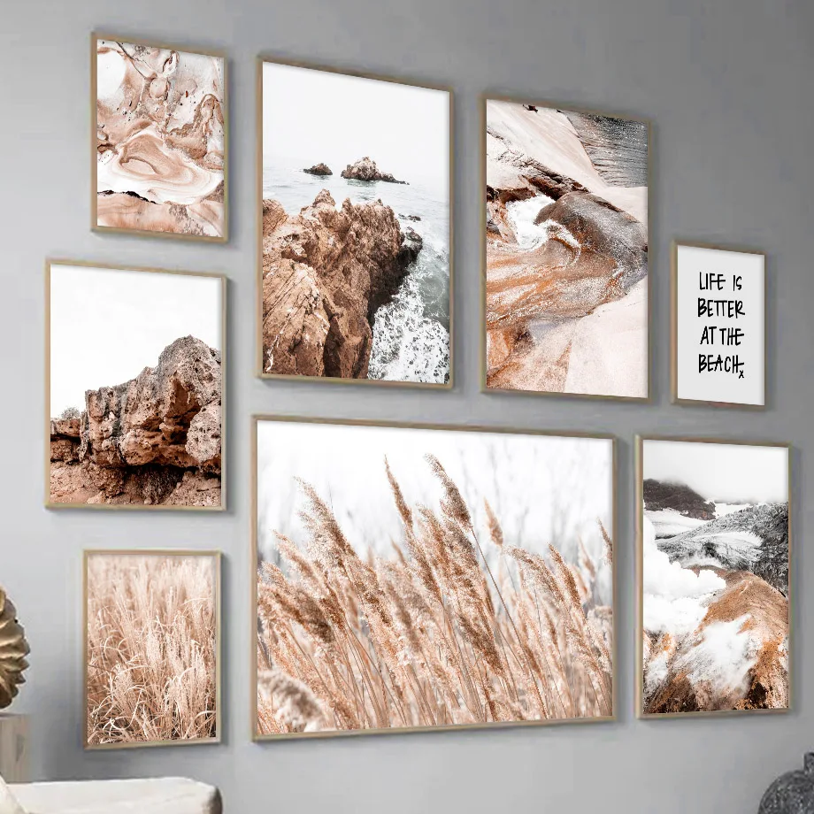 

Astract Pattern Reef Reed Autumn Landscape Art Canvas Painting For Living Room Decor Nordic Posters And Prints Wall Pictures