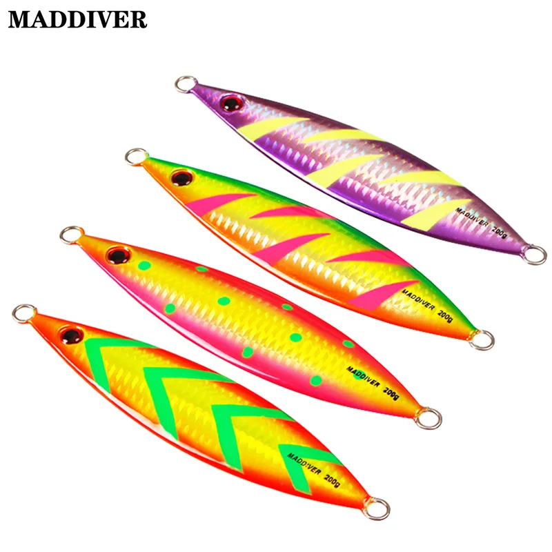 MADDIVER 200g с флюоресцентной свинец грузило дергающаяся приманка медленное движение