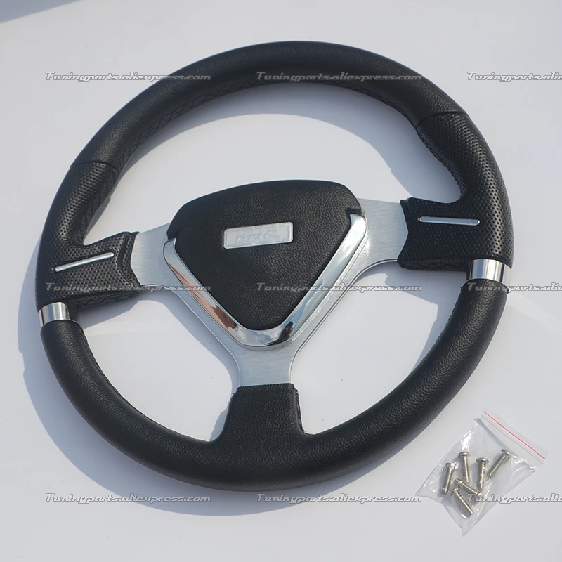 Плоское модифицированное Автомобильное рулевое колесо 350 мм с 6 отверстиями ПВХ