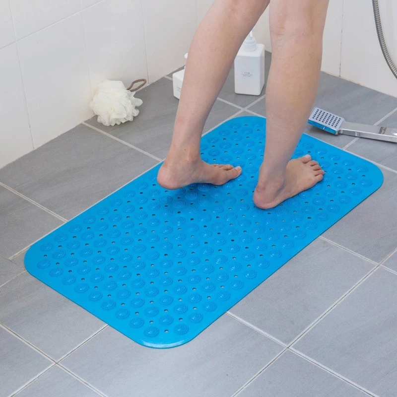 

PVC Non-slip Tub Bath Mats Anti-skid Bath Mat Soft Bathroom Massage Mat Suction Cup Strong Suction Shower Mat Carpet