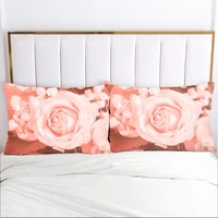 3d pillow case pillowcase custom 70x70 50x75 50x80cm decorative pillow cover bedding pink flowers microfiber home textile