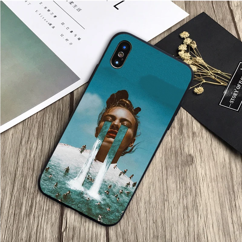 Чехол-накладка для iPhone 12 XR XS Max 5 5S SE 2020 6 6S 7 8 PLUS X 11pro 11 силикон Сальвадор Дали черный