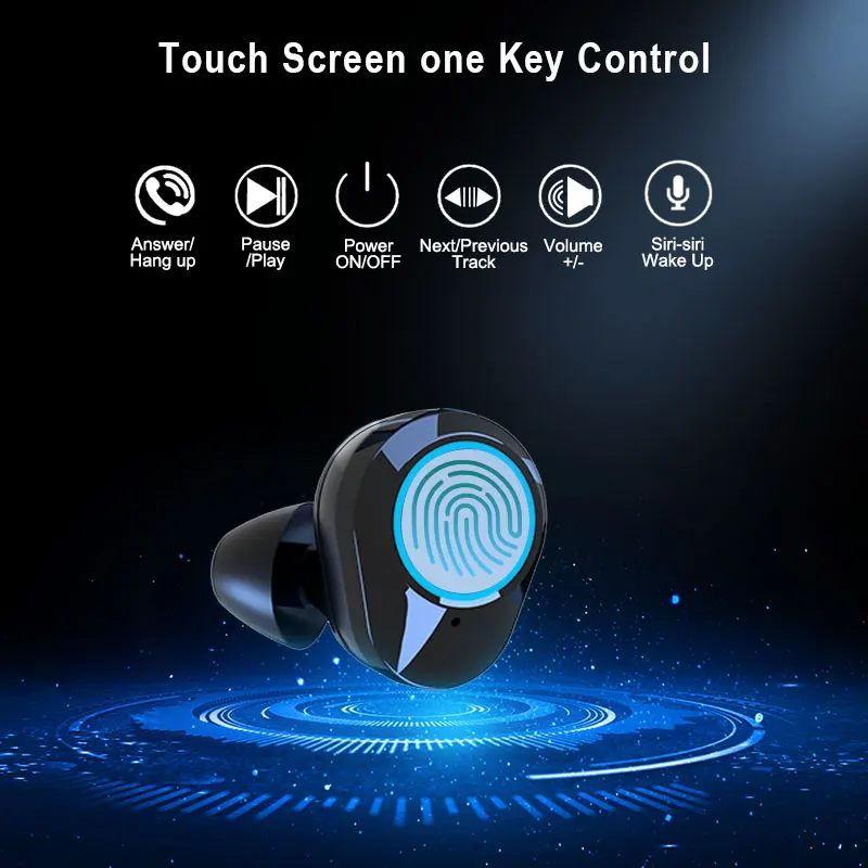 

G02 V5.0 Bluetooth Stereo Earphone Wireless IPX7 Waterproof Touch Earbuds Headset 3300mAh Battery LED Display Type-c Charge Case